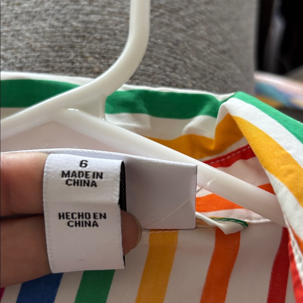 Christopher John Roger’s Colorful Rainbow Stripe Button-Front Dress - Picture 9 of 11